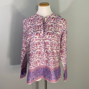 J. Crew Floral Pink and Purple Tunic